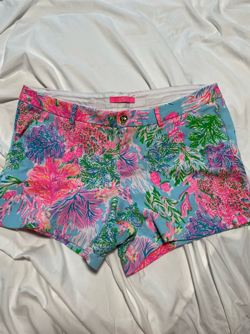 Lilly Pulitzer Callahan Shorts In the Beginning Coral Reef Print Size 16